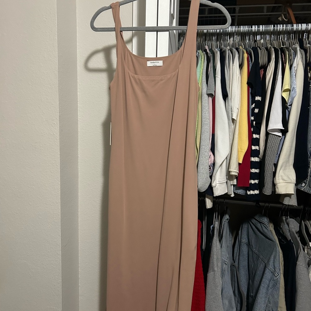 Aritzia Babaton Tan Maxi Dress